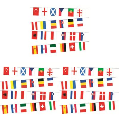 - 2024 Bunting National String Flags 10M International Flags Football Event Deco