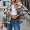Damenmode Langärmliger Wollmantel mit Revers und Knopfaufdruck