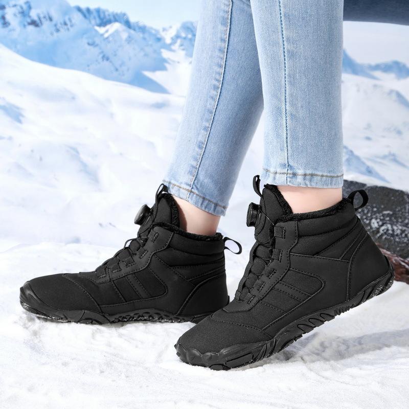 Winter parent-child five-finger cotton shoes short boots velvet warm waterproof non-slip snow boots wild camping hiking shoes