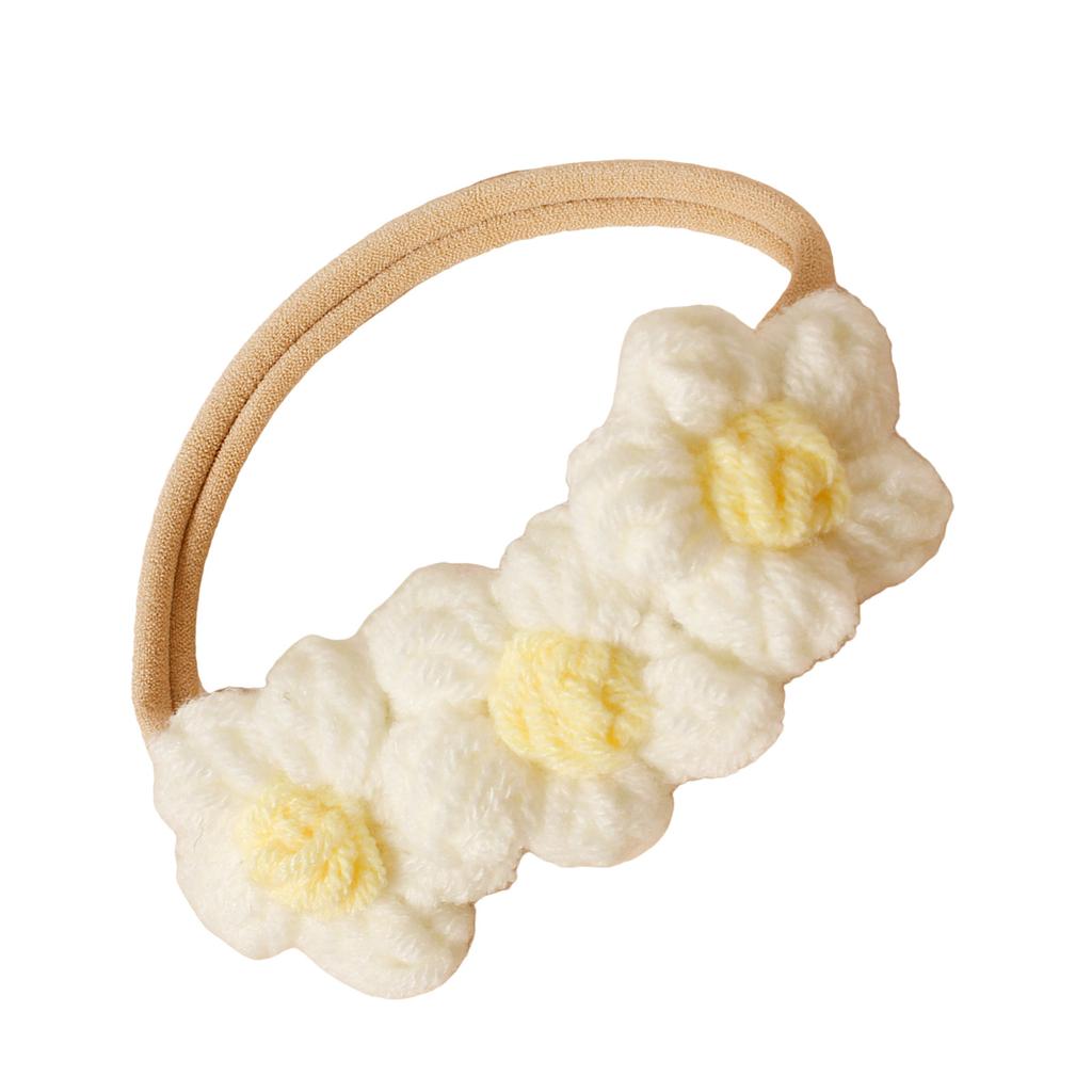 Gestricktes Stirnband mit Blumenanhänger für 100-Tage-Fotografie Weich und sicher Atmungsaktiver Babyschmuck Requisiten für Fotoshootings