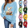 Rundkragetröja för kvinnor Hösttröjor med grafisk design Semester Långärmad tröja med nedsänkta axelband