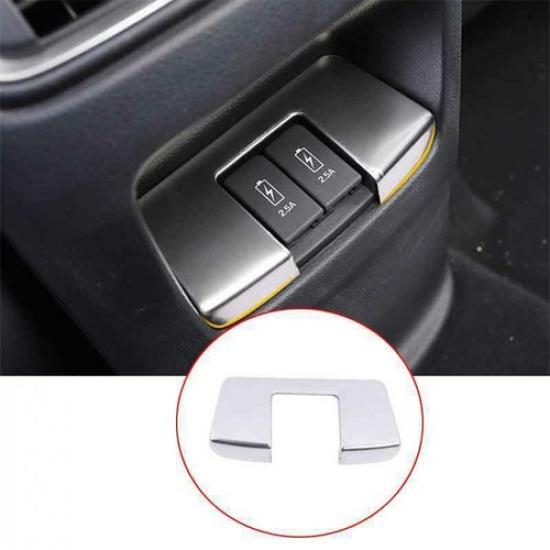 Fit For Honda CRV CR-V 2017- Cover Trim Silver Steel Rear Row USB Panel 1PCS