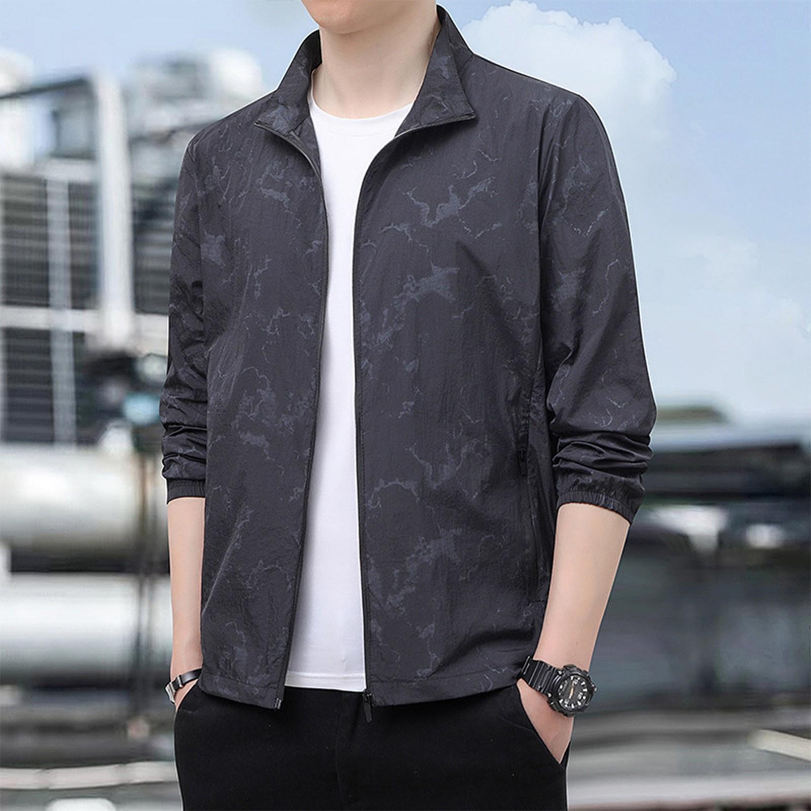 

Мужская летняя легкая и однотонная уличная свободная одежда большого размера, защищающая от солнца, водонепроницаемая ветровка XXXXL чёрный