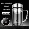 MINGHUI Double Wall Borosilicate Glass Office Mug with Handle and Temperature Display