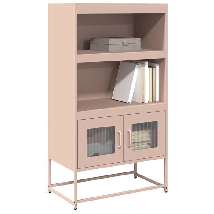 VidaXL Highboard Pink 68x39x123 Cm Steel, Cabinet, Storage Cabinet, Highboard, Sideboard, Tall Cabinet, 853369