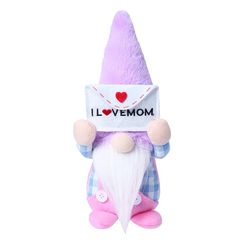 Подарок гнома на День матери - Гном на День матери с гвоздикой, Подарок на день рождения - Настольный многоярусный поднос с гномами Men