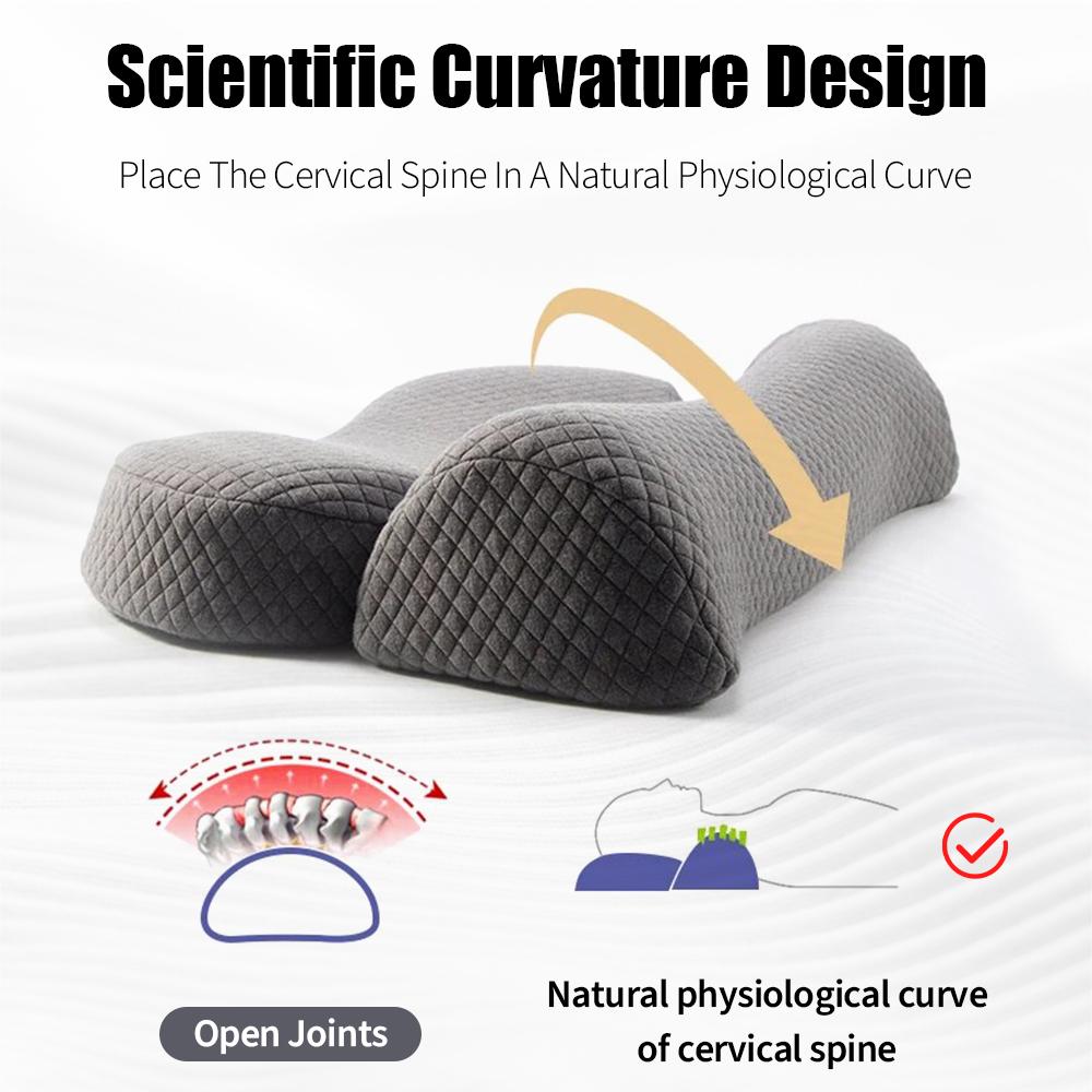 Orthopedic Neck Pillow Memory Foam Cervical Support Soft Breathable Washable Ideal for Every Sleeper HealthCare