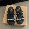 High sense fashion versatile slippers women's shoes summer new wear platform one-word drag casual beach shoes