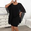 Women's Irregular Shawl Wrap Buttock Large Size Dress