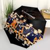 Haikyuu-Themen-Regenschirm mit automatischem Öffnen und Schließen, Kompakter Reise-Regenschirm, Leicht und Tragbar, Geeignet für Strand, Pendeln, Bus