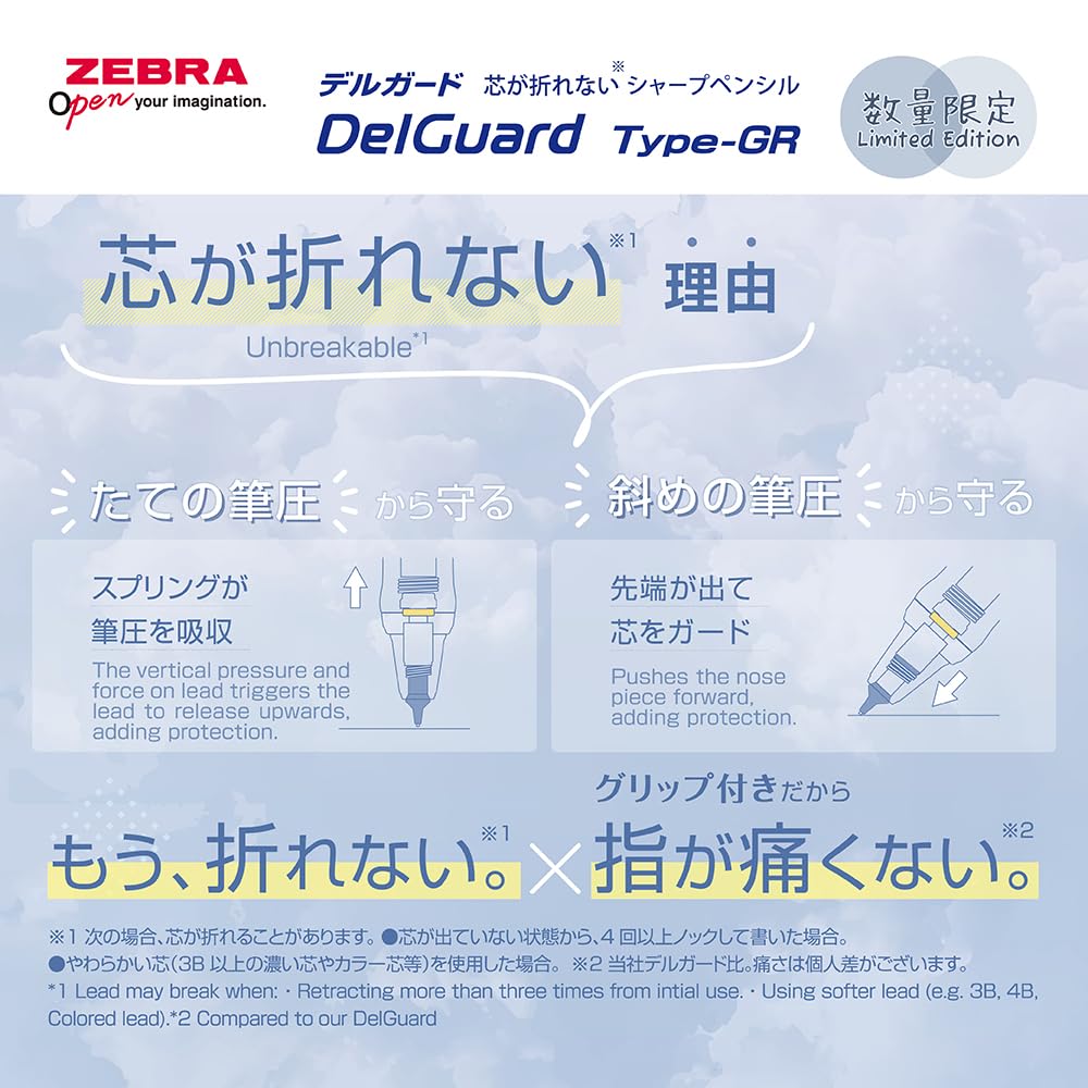 Zebra DelGuard GR Mechanical Limited Edition Relaxation Starry Navy Pencil, 0.5mm, Color, (P-MA93-RE-STNV)
