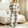 Women's Casual Plush Pajama Set, Cozy Sleepwear for Home Relaxation