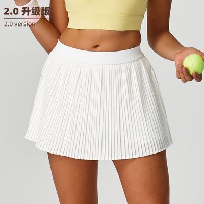 Stil Damen Tennisrock Hohe Taille Speed Fake Zweiteiler Hüftabdeckung Sportlich Lässig Rock Tennisbekleidung