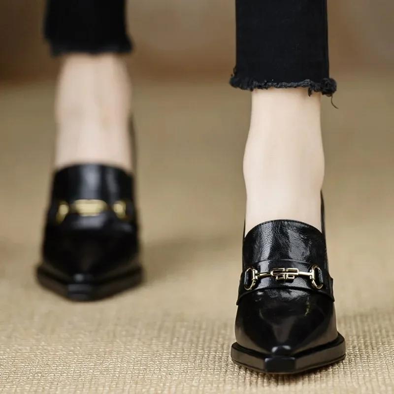 Luxury High Heels Women's Fashion 2025 Spring and Autumn Slippers Thick Heel Designer Casual Shoes Only Zapatos De Mujer