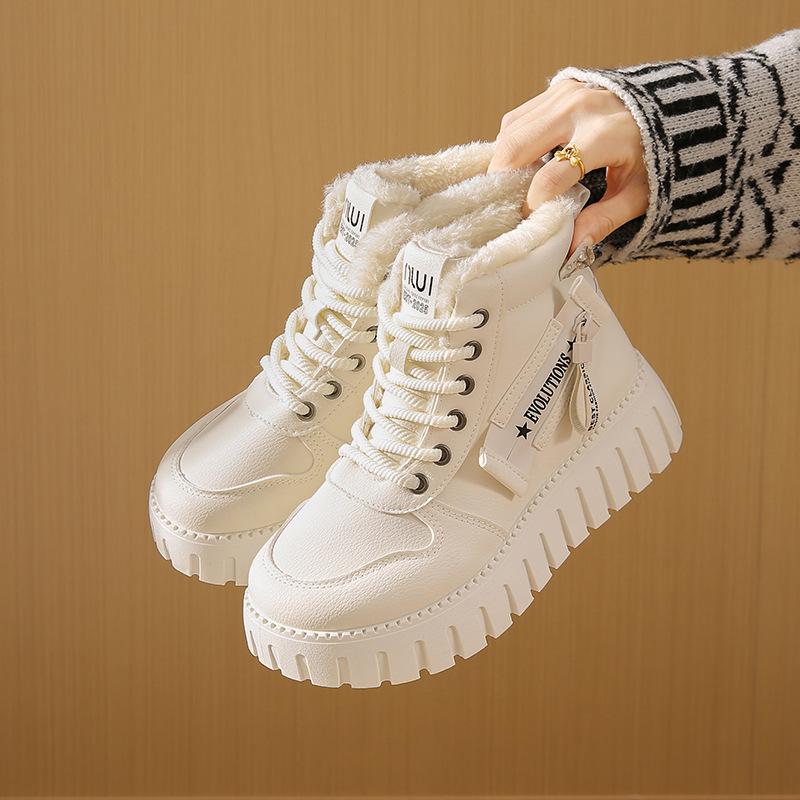 

Зимние ботинки Мартин новые высокие вельветовые женские студенческие толстая подошва повседневные теплые уличные S 40 бежевый