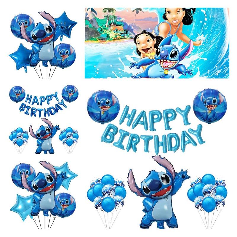 Novo Conjunto de Balões de Folha de Alumínio Lilo e Stitch Para Decoração de Festa de Aniversário e Brinquedos Infantis