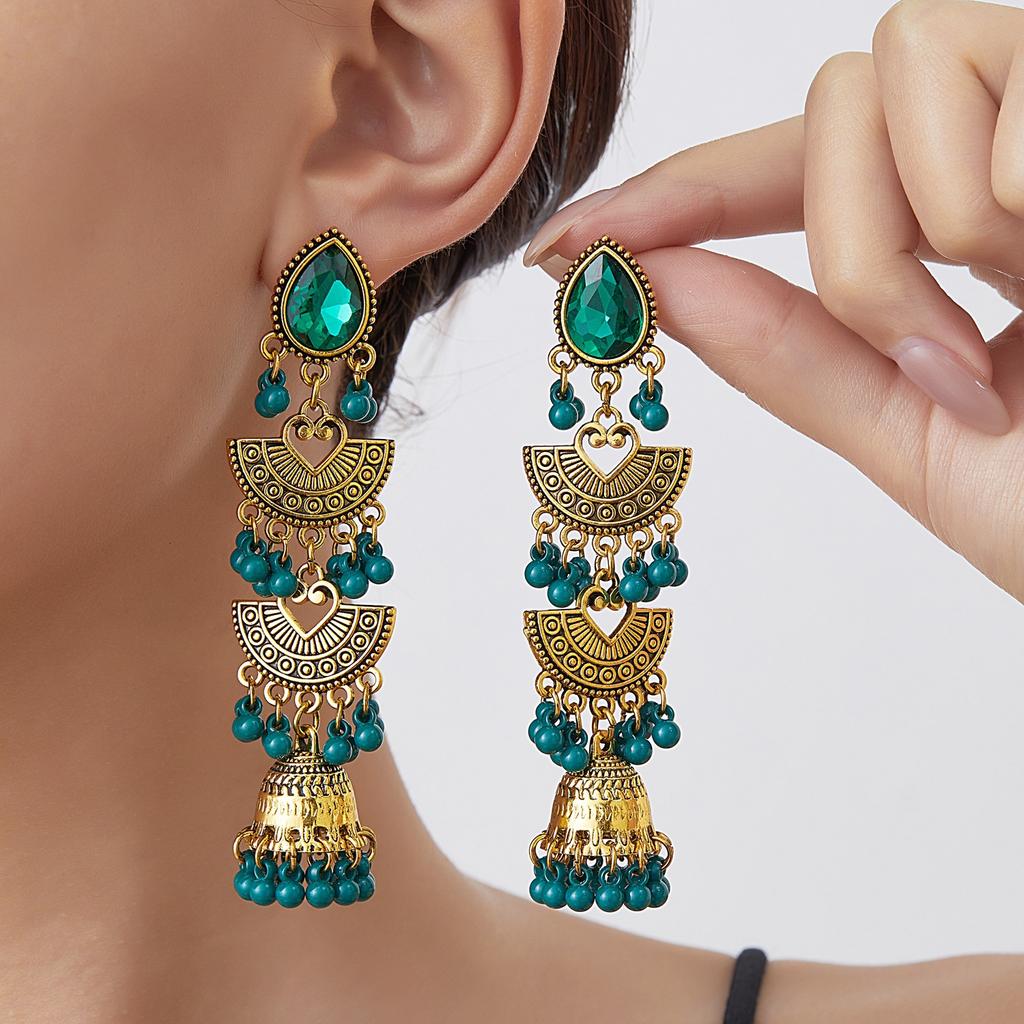 Bohemian Vintage Tassel Earrings for Women , Titanium Alloy Ear Studs , Ethnic Style Drop Earrings