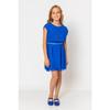 Girl's Round Neck Belted Pleated Dress