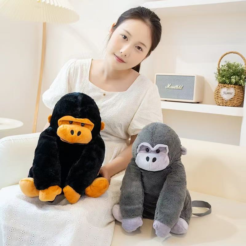 32cm Neuer Gorilla King Kong Rucksack Simulation Gefülltes Plüschtier Puppe Cartoon Anime Niedlich Kindergeburtstagsgeschenk Lustige Puppe