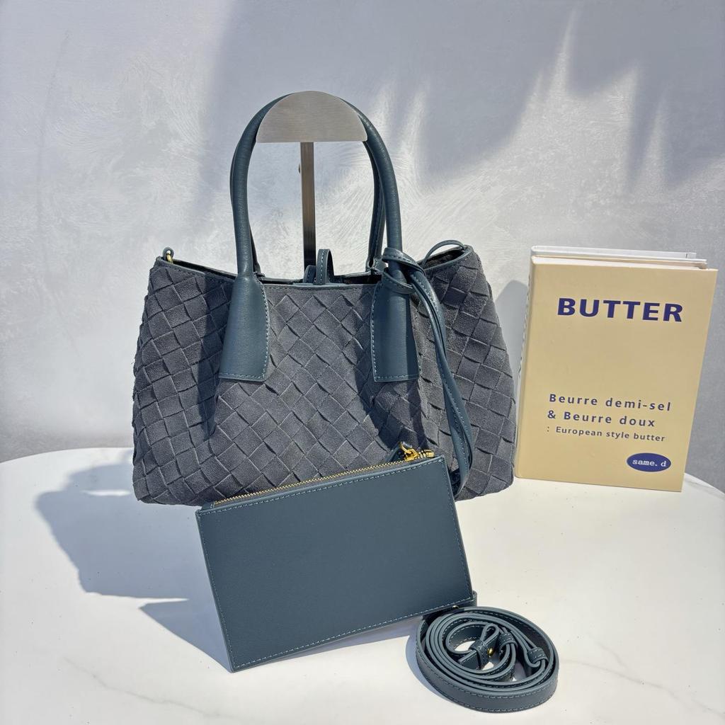 Herfst Retro Suède Geweven Tote: Veelzijdige Crossbody & Schoudertas