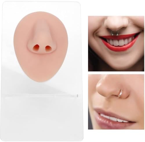 Laroal Körperpiercing-Übungsmodell, Silikon, Nasensimulation, Bauchnabelmodell, Set, Zunge, Mund, Display, Zubehör, Ohr für Anfänger