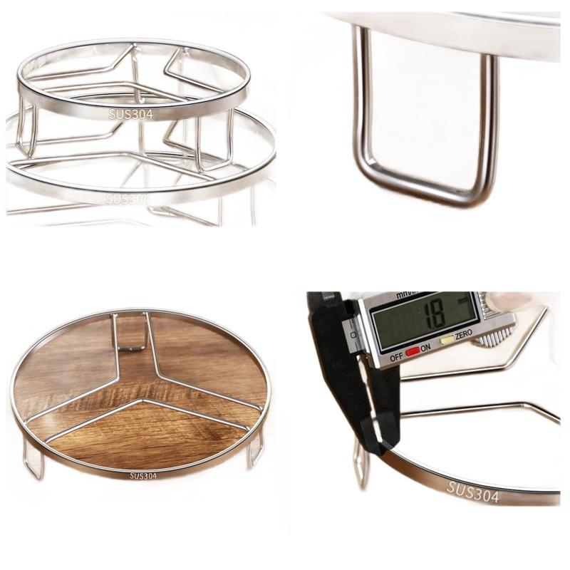 Edelstahl Topfgestell, Dämpfergestell, Topfuntersetzer, Küchenaufbewahrungsregal, Verdickte Wärmeisolierhalterung, Verdicktes Verbrühschutz-Dämpfergestell