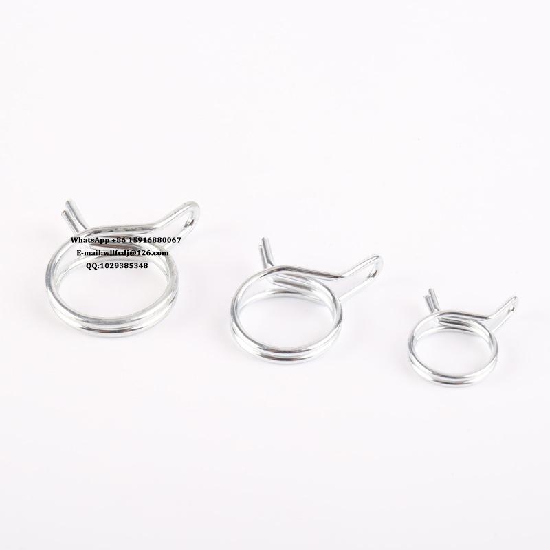 10pcs Tube Spring Clips Clamp 6-24mm Fuel Line Silicone Hose Double Wire Motorcycle ATV Zinc Plated
