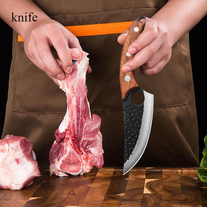 Hand-held Meat Knife Portable Fruit Knife Household Fruit and Vegetable Knife Barbecue Meat Knife Eating Cattle and Sheep Meat Knife
