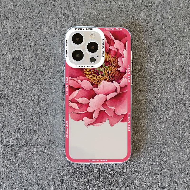 Vintage Flower Clear Phone Case For iPhone 12 11 13 Pro Max 15 14 Pro Max 7 8 14 15 Plus SE2 X XR XS Butterfly Plant Back Covers