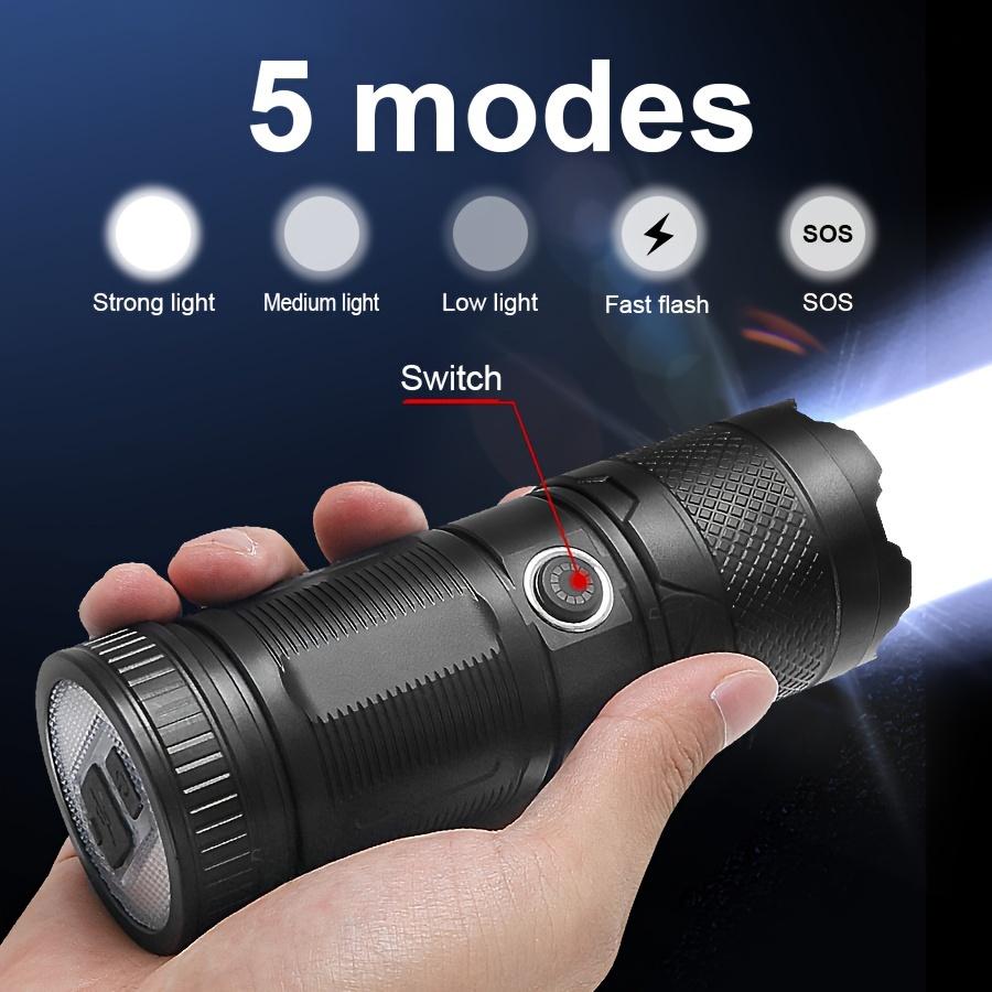 3000LM Hohe Leistung Superhelle LED Wiederaufladbare Taschenlampe COB Flutlicht Typ-c Aufladung Leistungsstarke Laterne Tragbare LED Lampe Eingebaute Batterie