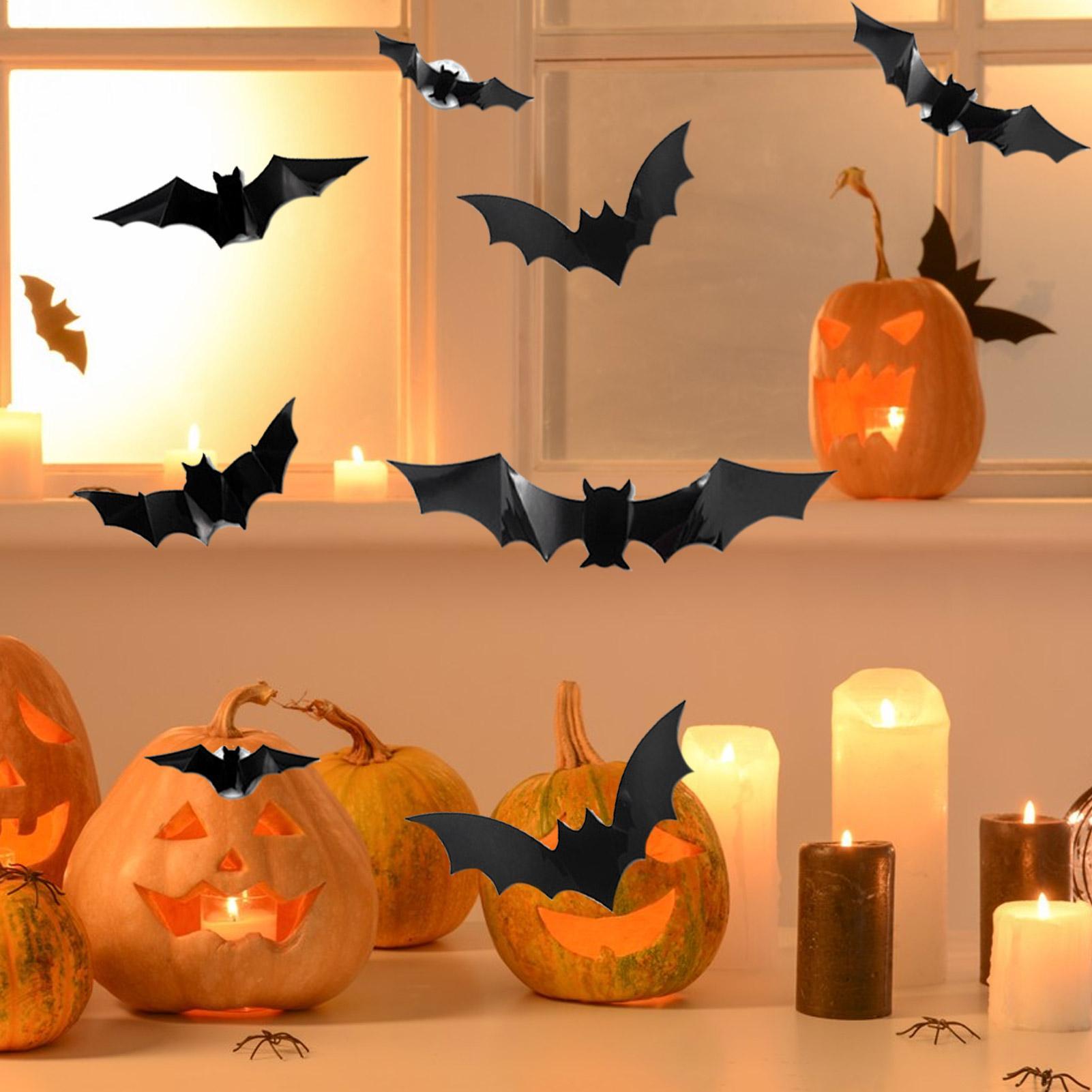 

3D LED Bats Lighted 3D Bat Design LED Decoration 12 Pieces Wall Stickers Spooky Decals For Porch Window Living Room Bathroom China Mainland