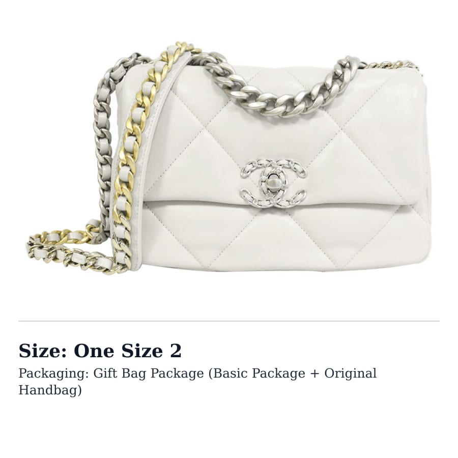 Chanel 19Bag Lambskin Shoulder Bag, Crossbody Bag Medium Women's White AS1161-B07327-10601