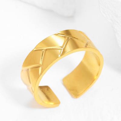Adjustable Retro Stainless Steel Open Ring for Men and Women, Popular European and American Couple Style.