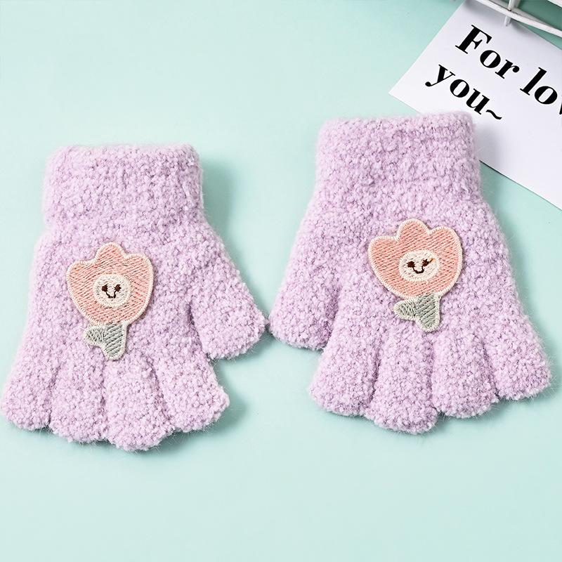 Children's Winter Five-Finger Gloves – Warm, Cute Cold-Proof Gloves for Boys and Girls, Perfect for Cycling and Writing In Autumn and Winter.