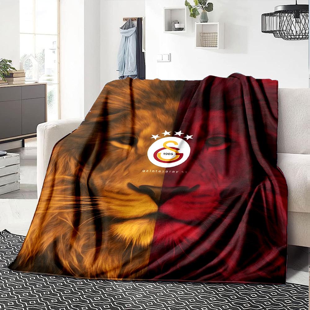 Aslanlar Galatasaray Blanket Ultra-Soft Suitable for Seaside Bed Chair Four Seasons Multipurpose Digital Print