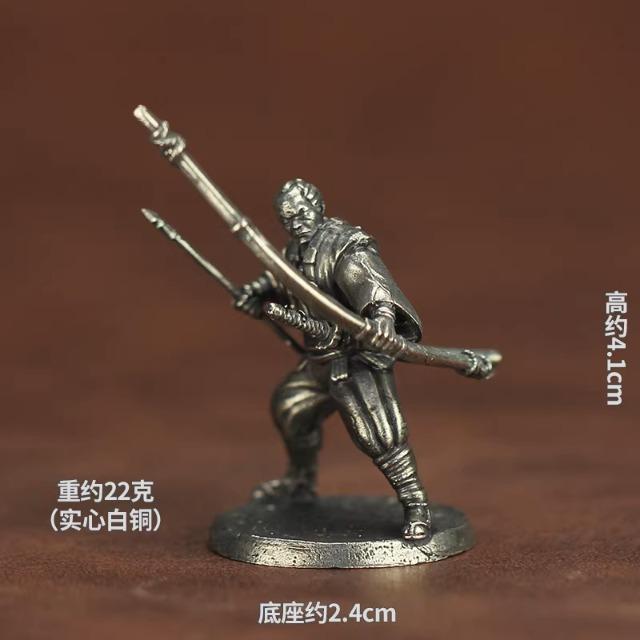 

2026 New Japanese Samurai Ninja Soldier Figure Metal Model Car Interior Decor Board Game Wargame Chess Piece