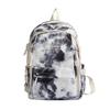 School bag personality trend tie-dye backpack men and women college students school bag fashion junior high school students backpack large capacity