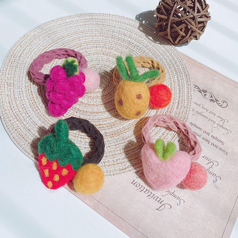 Korean Dongdaemun Plush Fruit Hair Tie for Women and Students - Stylish Hair Accessory