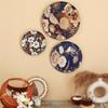 Oriental Bloom Wall Plate for Home Decoration | Wall Decor item for living room | Metal Wall Decor Set of 3