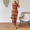 Robe décontractée à rayures sans manches et col carré pour femme, style streetwear, printemps