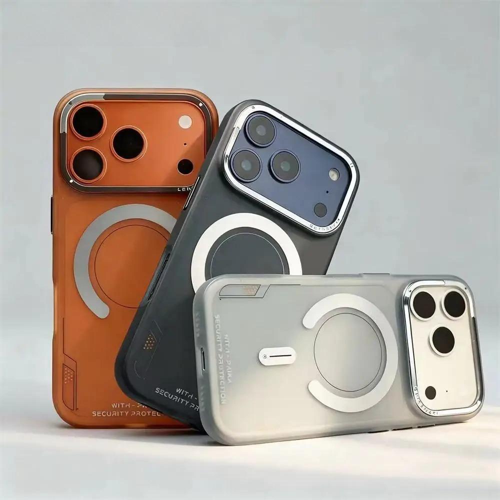 For Magsafe Matte Semi Transparent Phone Case for 17 Air 16 15 14 13 Pro Max Magnetic Wireless Charging Shockproof Cover