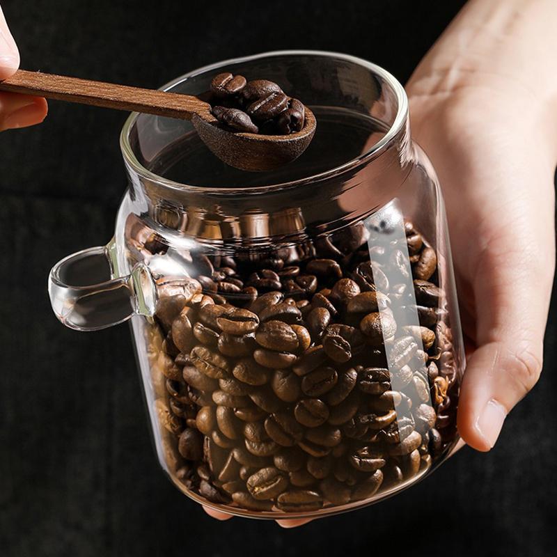 Glass Container Food Storage Jars Tea Coffee Sugar Storage Jars Candy Canister Salt Spice Jar with Lid Home Kitchen Organization