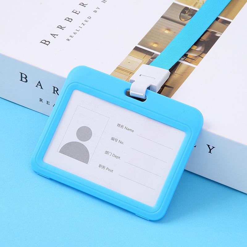 Double-Sided Transparent ID Card Holder Lanyard for Work, Student, Bus, or Badge Cards