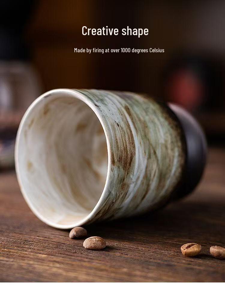 Handbemalte Keramik Kaffee- & Teetasse - Retro Japanisches Ofendesign