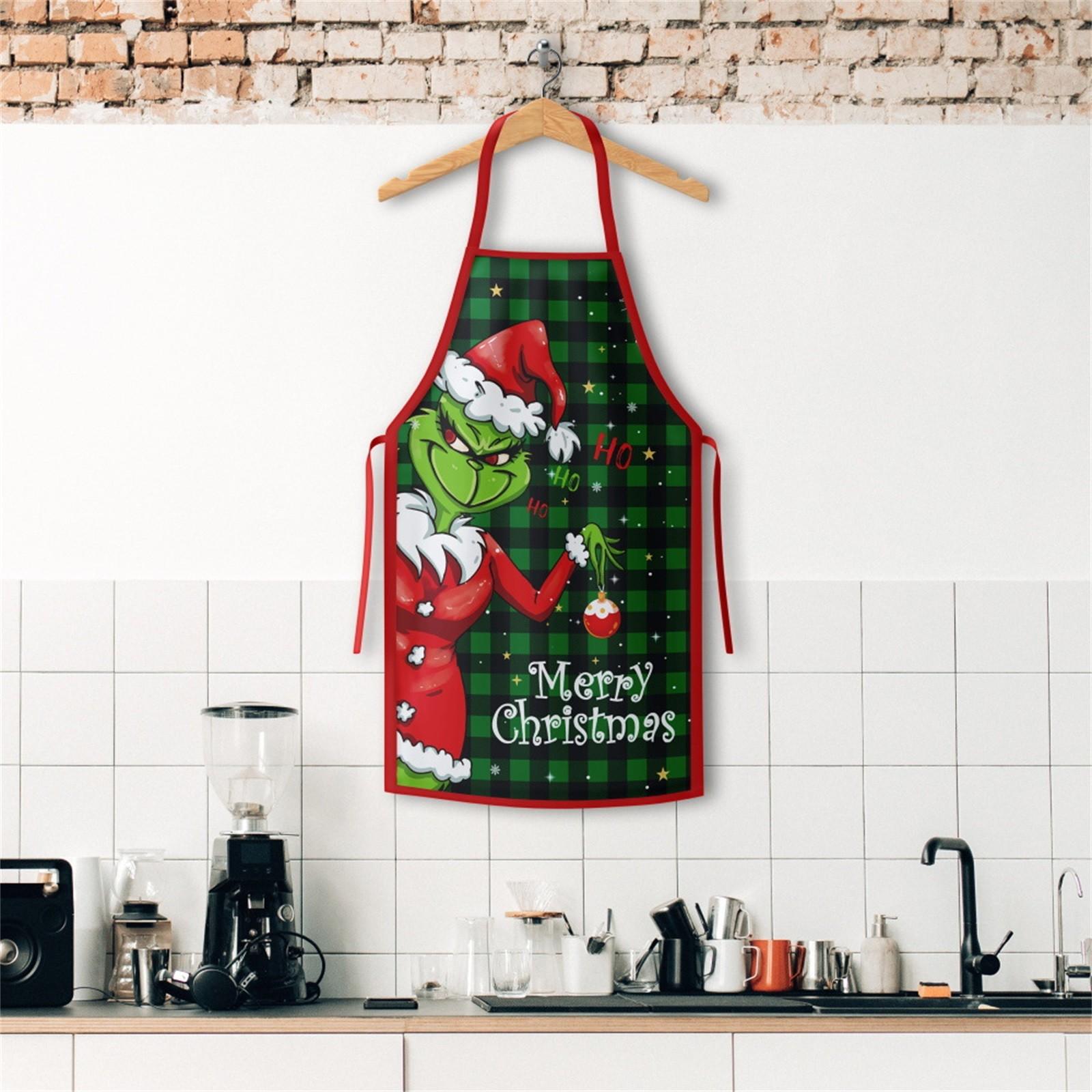 

Christmas Aprons For Adults Thickened Apron Holiday Xmas Kitchen Apron Apron For Family Party Holiday One Size