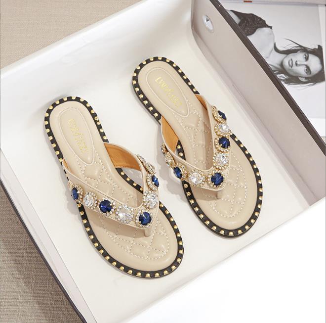 

Fashion 2025 Sexy Flip-Flops Women s Slippers Outdoor Flat Slippers Women s Ankle Strap Open Toe Lightweight Women Casual Sandals Shoes 34 небесно-голубой