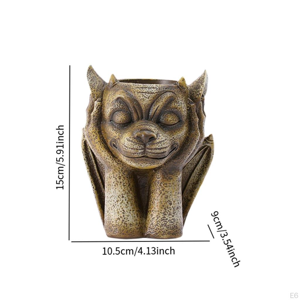 Gargoyle Sculpture Flower Planter for Plant Small Landscaping Gothic Flowerpot Pot