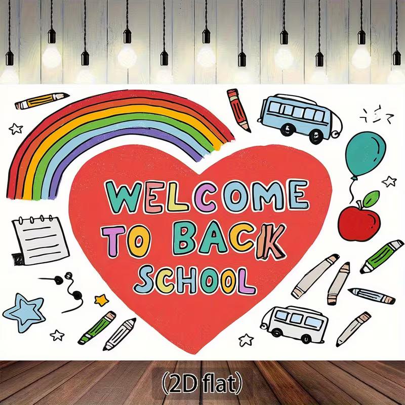

2D 2D Flat Print School-themed Tapestry for Photo Booths and Classroom Aesthetics 47.2x31.5inch/120*80cm