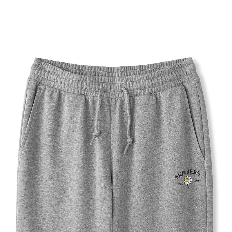 Skechers Comfortable Soft Durable Lace-Up Knitted Sports Pants Women Pants Light-Gray L225W175-004F