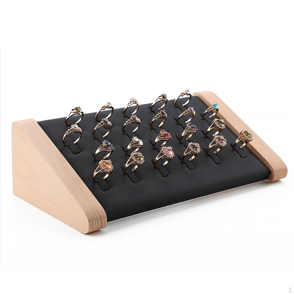 22 Slot Display Stand Jewelry Storage Tray Showcase Holder for Home Countertop Shop